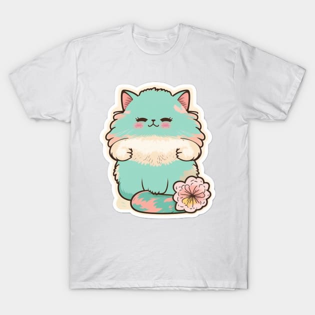 Elegant Persian Cat Sticker for Cat Lovers T-Shirt by cptpuggles